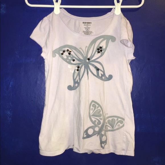 Old Navy butterfly light purple girls shirt - Picture 1 of 5
